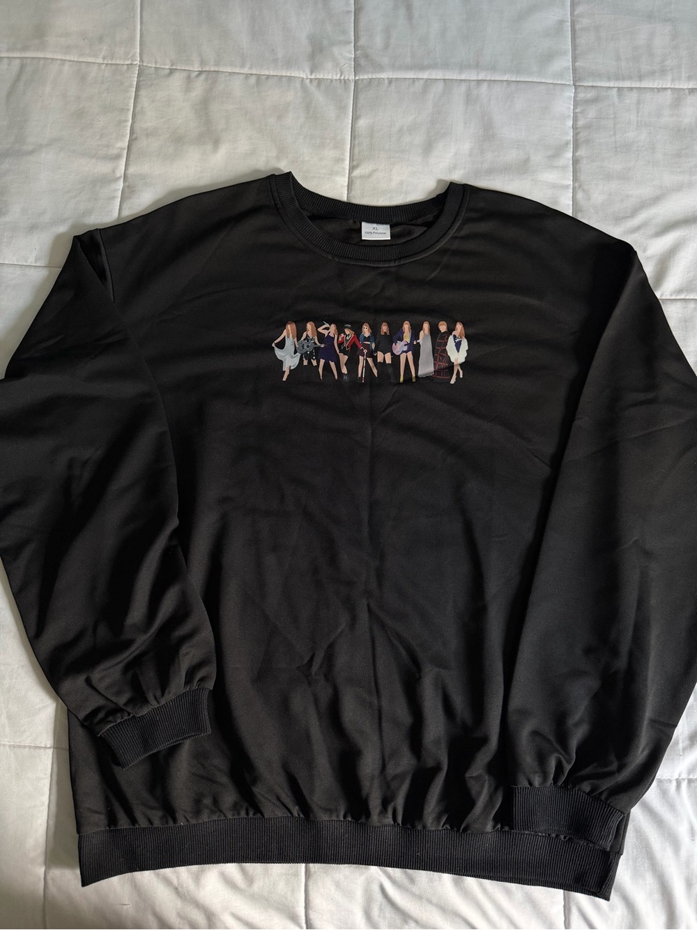 TS Eras - Black Graphic Crewneck Sweater - XL